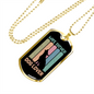 Wife Father Stainless Steel or 18k Gold Dog Tag 24" Chain-Express Your Love Gifts