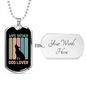 Wife Father Stainless Steel or 18k Gold Dog Tag 24" Chain-Express Your Love Gifts