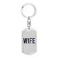 Wife Keychain Stainless Steel or 18k Gold Dog Tag Keyring-Express Your Love Gifts