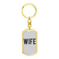 Wife Keychain Stainless Steel or 18k Gold Dog Tag Keyring-Express Your Love Gifts