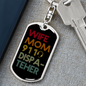 Wife Mom 911 Dispatcher Keychain Stainless Steel or 18k Gold Dog Tag Keyring-Express Your Love Gifts
