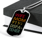 Wife Mom 911 Dispatcher Necklace Stainless Steel or 18k Gold Dog Tag 24"-Express Your Love Gifts