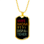 Wife Mom 911 Dispatcher Necklace Stainless Steel or 18k Gold Dog Tag 24"-Express Your Love Gifts