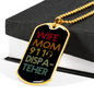 Wife Mom 911 Dispatcher Necklace Stainless Steel or 18k Gold Dog Tag 24"-Express Your Love Gifts