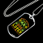 Wife Mother Dog Lover Green Necklace Stainless Steel or 18k Gold Dog Tag 24" Chain-Express Your Love Gifts