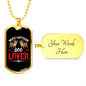 Wife Mother Dog Lover Red Necklace Stainless Steel or 18k Gold Dog Tag 24" Chain-Express Your Love Gifts