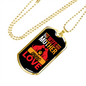 Wife Mother Wine Lover Red Necklace Stainless Steel or 18k Gold Dog Tag 24" Chain-Express Your Love Gifts