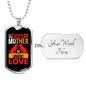 Wife Mother Wine Lover Red Necklace Stainless Steel or 18k Gold Dog Tag 24" Chain-Express Your Love Gifts