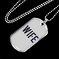 Wife Necklace Stainless Steel or 18k Gold Dog Tag 24"-Express Your Love Gifts