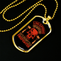 Wife Of A Grumpy Firefighter Gift Stainless Steel or 18k Gold Dog Tag 24" Chain-Express Your Love Gifts