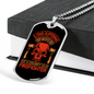 Wife Of A Grumpy Firefighter Gift Stainless Steel or 18k Gold Dog Tag 24" Chain-Express Your Love Gifts
