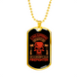 Wife Of A Grumpy Firefighter Gift Stainless Steel or 18k Gold Dog Tag 24" Chain-Express Your Love Gifts