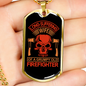 Wife Of A Grumpy Firefighter Gift Stainless Steel or 18k Gold Dog Tag 24" Chain-Express Your Love Gifts