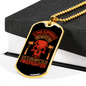 Wife Of A Grumpy Firefighter Gift Stainless Steel or 18k Gold Dog Tag 24" Chain-Express Your Love Gifts