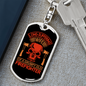 Wife Of A Grumpy Firefighter Keychain Stainless Steel or 18k Gold Dog Tag Keyring-Express Your Love Gifts