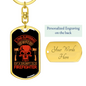 Wife Of A Grumpy Firefighter Keychain Stainless Steel or 18k Gold Dog Tag Keyring-Express Your Love Gifts