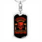Wife Of A Grumpy Firefighter Keychain Stainless Steel or 18k Gold Dog Tag Keyring-Express Your Love Gifts
