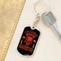 Wife Of A Grumpy Firefighter Keychain Stainless Steel or 18k Gold Dog Tag Keyring-Express Your Love Gifts