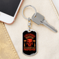 Wife Of A Grumpy Firefighter Keychain Stainless Steel or 18k Gold Dog Tag Keyring-Express Your Love Gifts