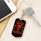 Wife Of A Grumpy Firefighter Keychain Stainless Steel or 18k Gold Dog Tag Keyring-Express Your Love Gifts