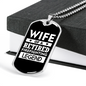Wife Of A Retired Firefighter Gift Stainless Steel or 18k Gold Dog Tag 24" Chain-Express Your Love Gifts