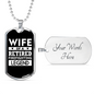Wife Of A Retired Firefighter Gift Stainless Steel or 18k Gold Dog Tag 24" Chain-Express Your Love Gifts