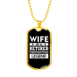 Wife Of A Retired Firefighter Gift Stainless Steel or 18k Gold Dog Tag 24" Chain-Express Your Love Gifts