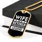 Wife Of A Retired Firefighter Gift Stainless Steel or 18k Gold Dog Tag 24" Chain-Express Your Love Gifts