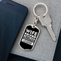 Wife Of A Retired Firefighter Keychain Stainless Steel or 18k Gold Dog Tag Keyring-Express Your Love Gifts