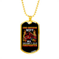 Wife Of Grumpy Firefighter Gift Stainless Steel or 18k Gold Dog Tag 24" Chain-Express Your Love Gifts