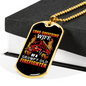 Wife Of Grumpy Firefighter Gift Stainless Steel or 18k Gold Dog Tag 24" Chain-Express Your Love Gifts