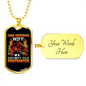 Wife Of Grumpy Firefighter Gift Stainless Steel or 18k Gold Dog Tag 24" Chain-Express Your Love Gifts