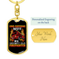 Wife Of Grumpy Firefighter Keychain Stainless Steel or 18k Gold Dog Tag Keyring-Express Your Love Gifts