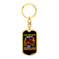 Wife Of Grumpy Firefighter Keychain Stainless Steel or 18k Gold Dog Tag Keyring-Express Your Love Gifts