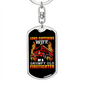 Wife Of Grumpy Firefighter Keychain Stainless Steel or 18k Gold Dog Tag Keyring-Express Your Love Gifts