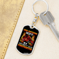 Wife Of Grumpy Firefighter Keychain Stainless Steel or 18k Gold Dog Tag Keyring-Express Your Love Gifts