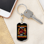Wife Of Grumpy Firefighter Keychain Stainless Steel or 18k Gold Dog Tag Keyring-Express Your Love Gifts