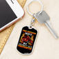 Wife Of Grumpy Firefighter Keychain Stainless Steel or 18k Gold Dog Tag Keyring-Express Your Love Gifts