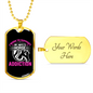 Wife's Horse Addiction Horse Necklace Stainless Steel or 18k Gold Dog Tag 24" Chain-Express Your Love Gifts