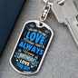 Wife To Husband Birthday One Keychain Stainless Steel or 18k Gold Dog Tag Keyring-Express Your Love Gifts