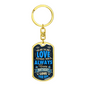 Wife To Husband Birthday One Keychain Stainless Steel or 18k Gold Dog Tag Keyring-Express Your Love Gifts