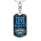 Wife To Husband Birthday One Keychain Stainless Steel or 18k Gold Dog Tag Keyring-Express Your Love Gifts