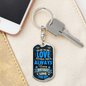 Wife To Husband Birthday One Keychain Stainless Steel or 18k Gold Dog Tag Keyring-Express Your Love Gifts