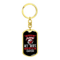 Wife Waiting Fishing Keychain Stainless Steel or 18k Gold Dog Tag Keyring-Express Your Love Gifts