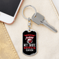Wife Waiting Fishing Keychain Stainless Steel or 18k Gold Dog Tag Keyring-Express Your Love Gifts