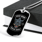 Wild Boar Speed Gang Biker Necklace Stainless Steel or 18k Gold Dog Tag 24"-Express Your Love Gifts