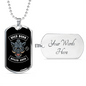 Wild Boar Speed Gang Biker Necklace Stainless Steel or 18k Gold Dog Tag 24"-Express Your Love Gifts