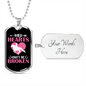 Wild Hearts Can Be Broken Horse Necklace Stainless Steel or 18k Gold Dog Tag 24" Chain-Express Your Love Gifts