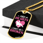 Wild Hearts Can Be Broken Horse Necklace Stainless Steel or 18k Gold Dog Tag 24" Chain-Express Your Love Gifts