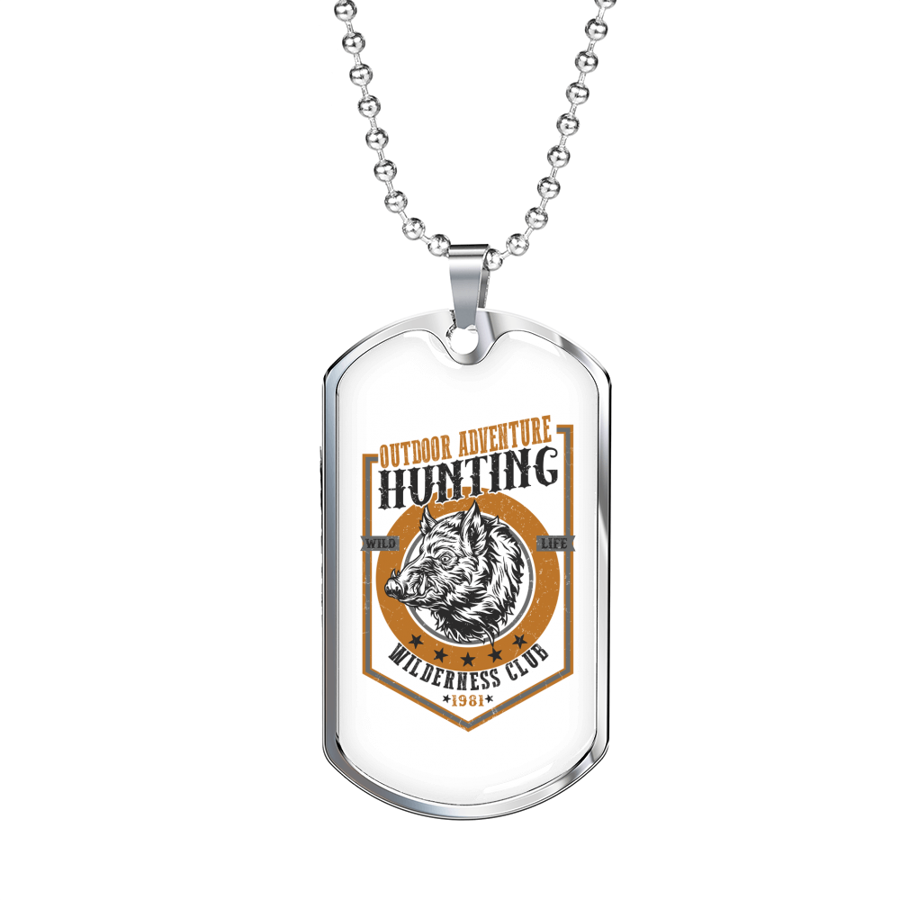 Wild Life Necklace Stainless Steel or 18k Gold Dog Tag 24" Chain-Express Your Love Gifts